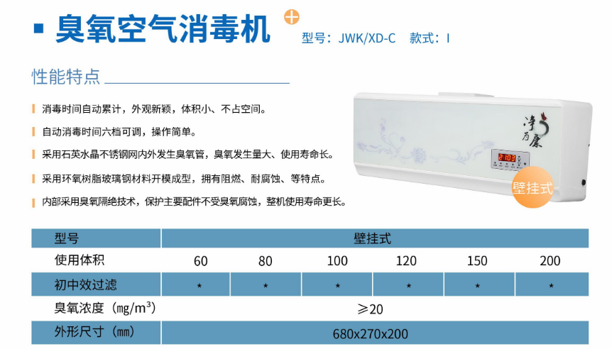 凈為康JWKXD-C款式Ⅰ（100?）壁掛式，臭氧空氣消毒凈化機1.png