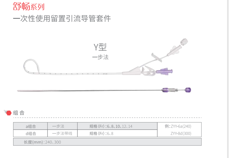 卓運一次性使用留置引流導管套件y型